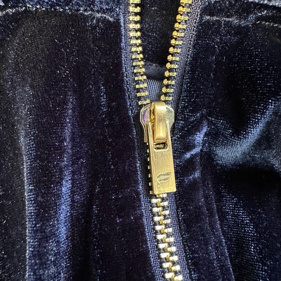 Fabletics Velour Zip-Up Wide Leg One Piece Jumpsuit Blue 4X - Picture 10 of 15